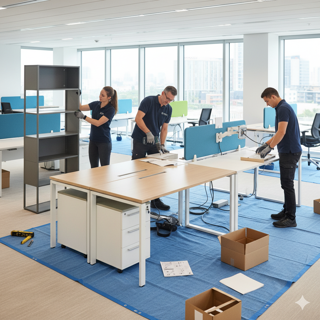 ⚠️ Il montaggio tecnico dei mobili per ufficio con personale qualificato è essenziale per garantire la sicurezza 🛡️, la durata ⏳ e il corretto funzionamento dell'arredo.