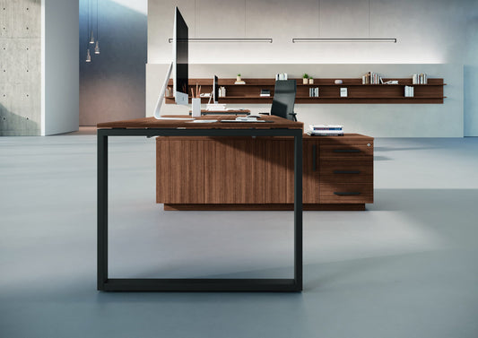 Composizione Scrivania Executive + Mobile servente mod. Boss