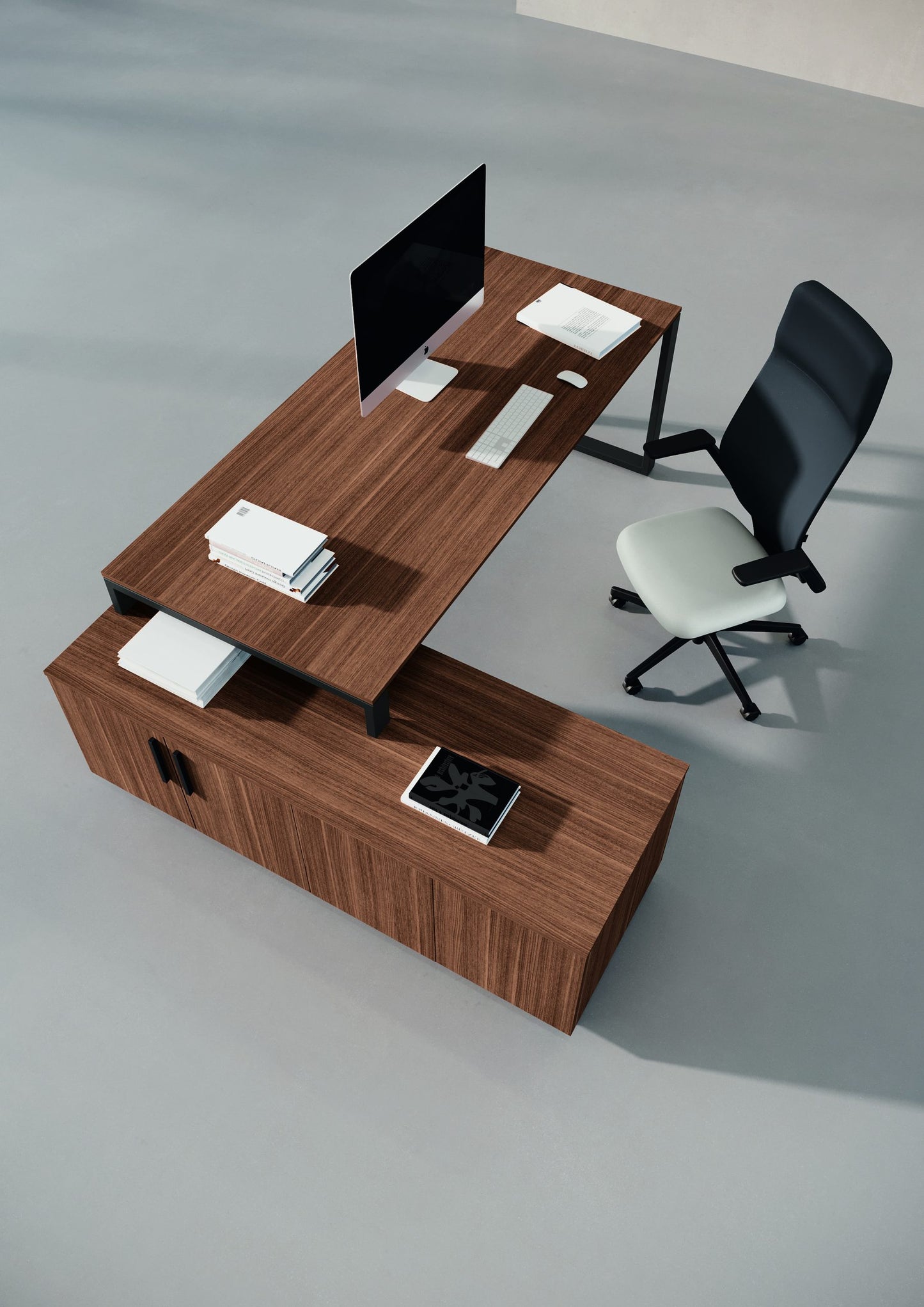 Composizione Scrivania Executive + Mobile servente mod. Boss