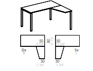 Scivania Sottocosto Novembre mod. Lite