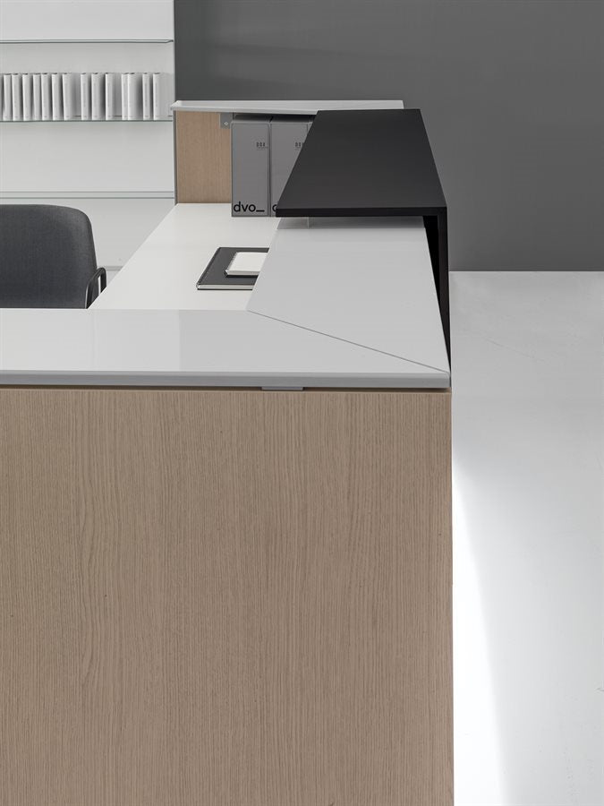 Bancone reception Origami, vista frontale
