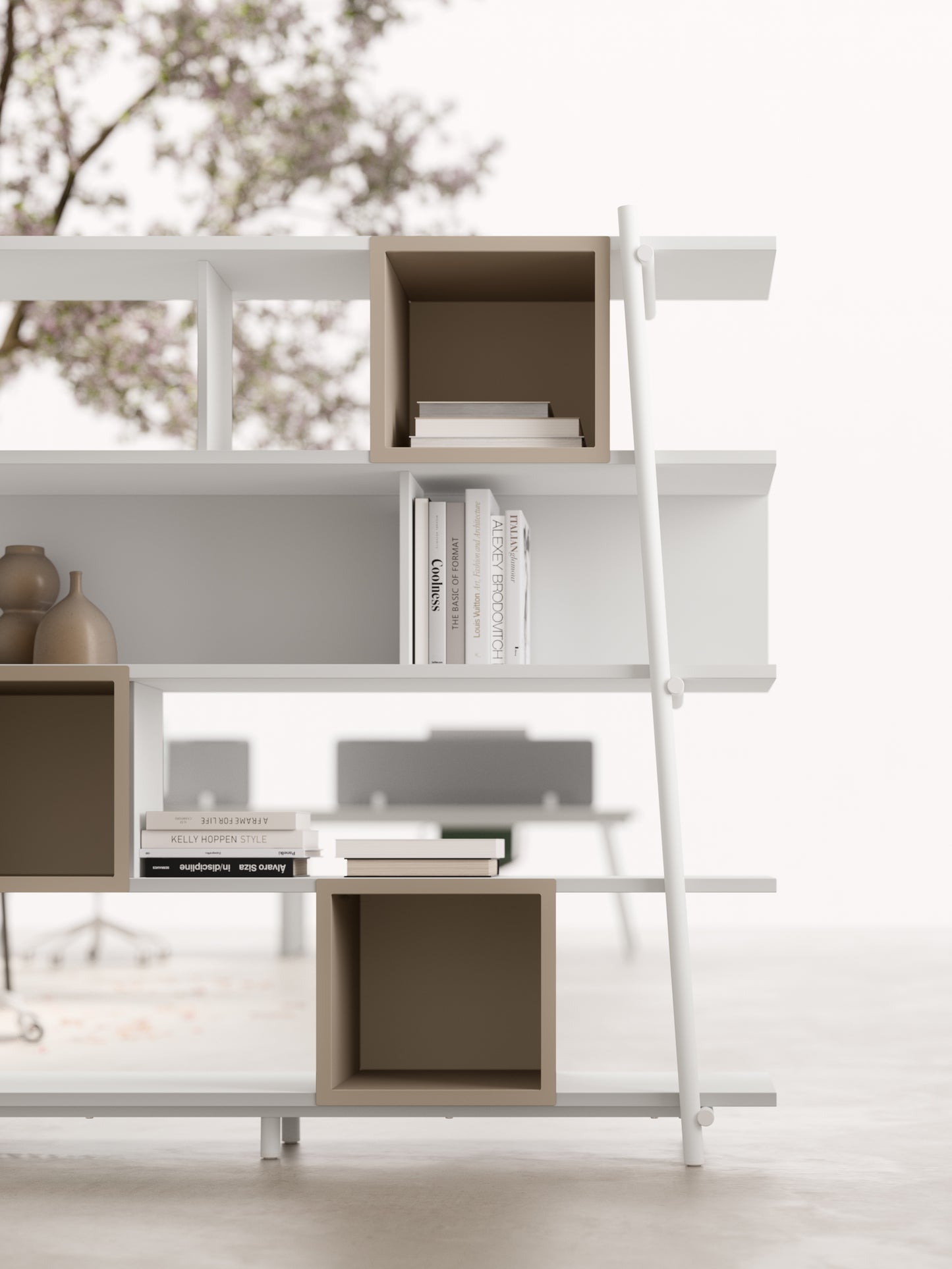 Libreria Trama per home office, design minimalista
