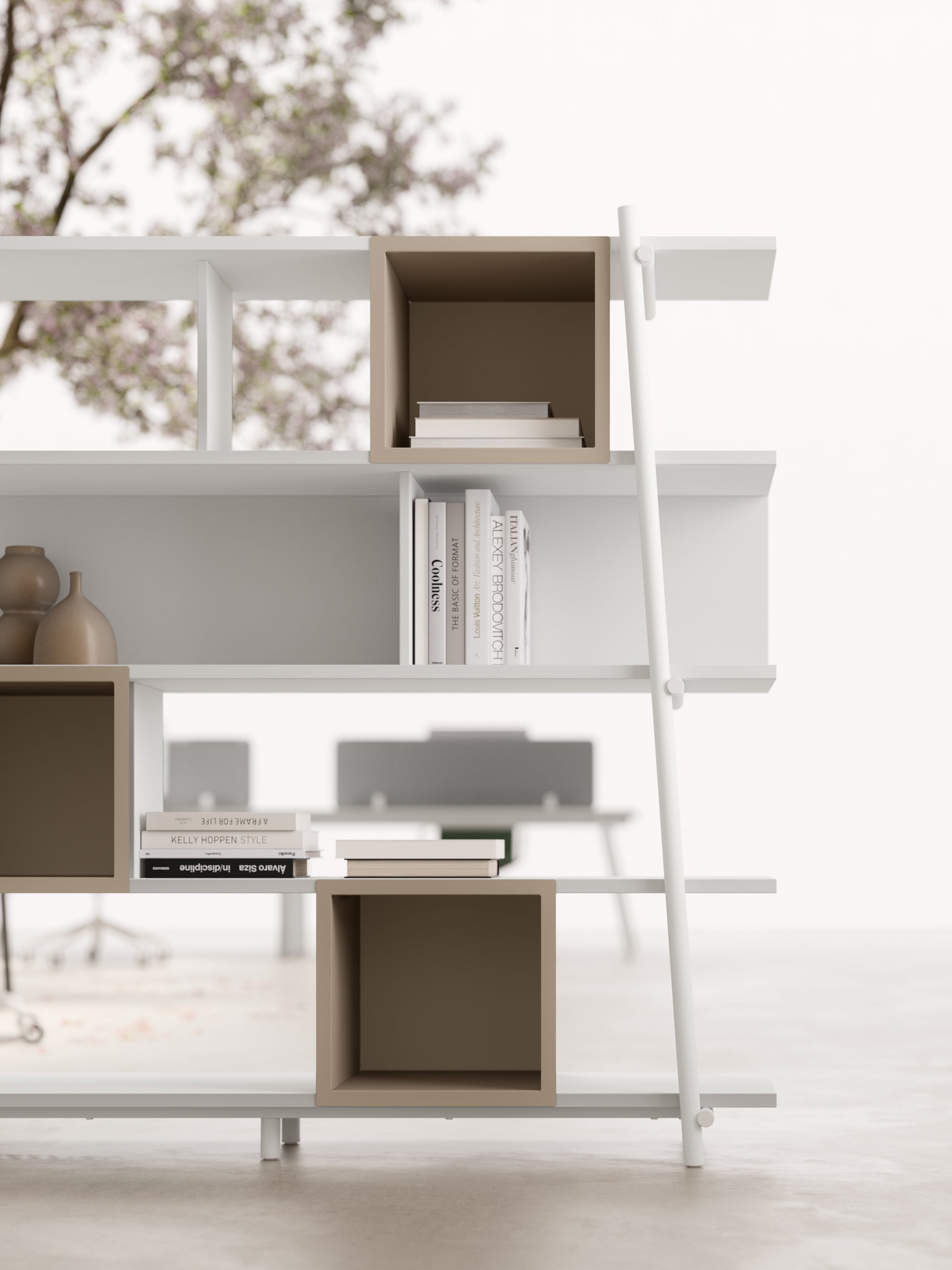 Libreria Trama per home office, design minimalista