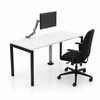Postazione Home Office Completa, piano bianco e gambe nere