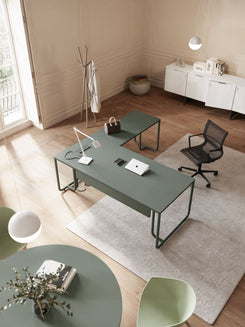 Scrivania operativa Tubo con profilo tubolare, ambiente co-working