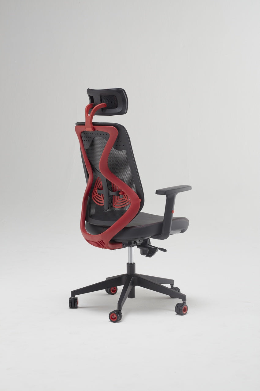 Sedia gaming Onda ergonomica con poggiatesta e schienale in rete antistrappo